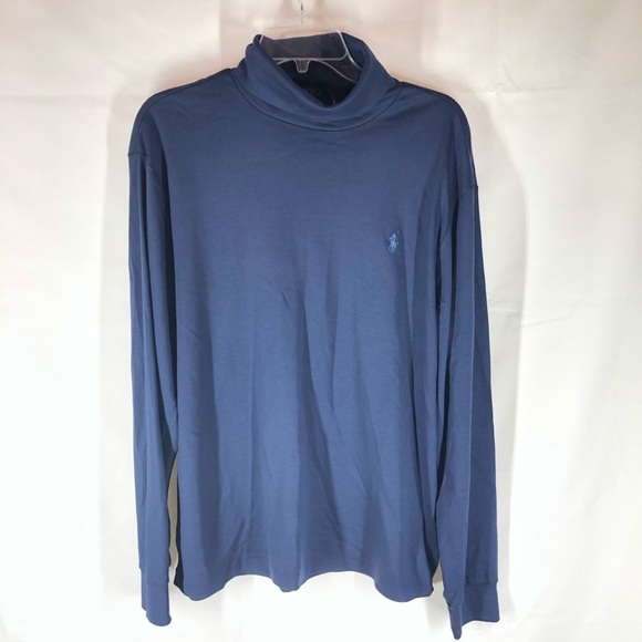 Polo Ralph Lauren NWT Navy Turtleneck Top Size Large - Picture 1 of 7